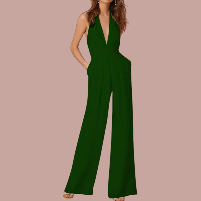 Verana | Stylish Sleeveless Women's Jumpsuit | Wide Legs And Deep V-Neck