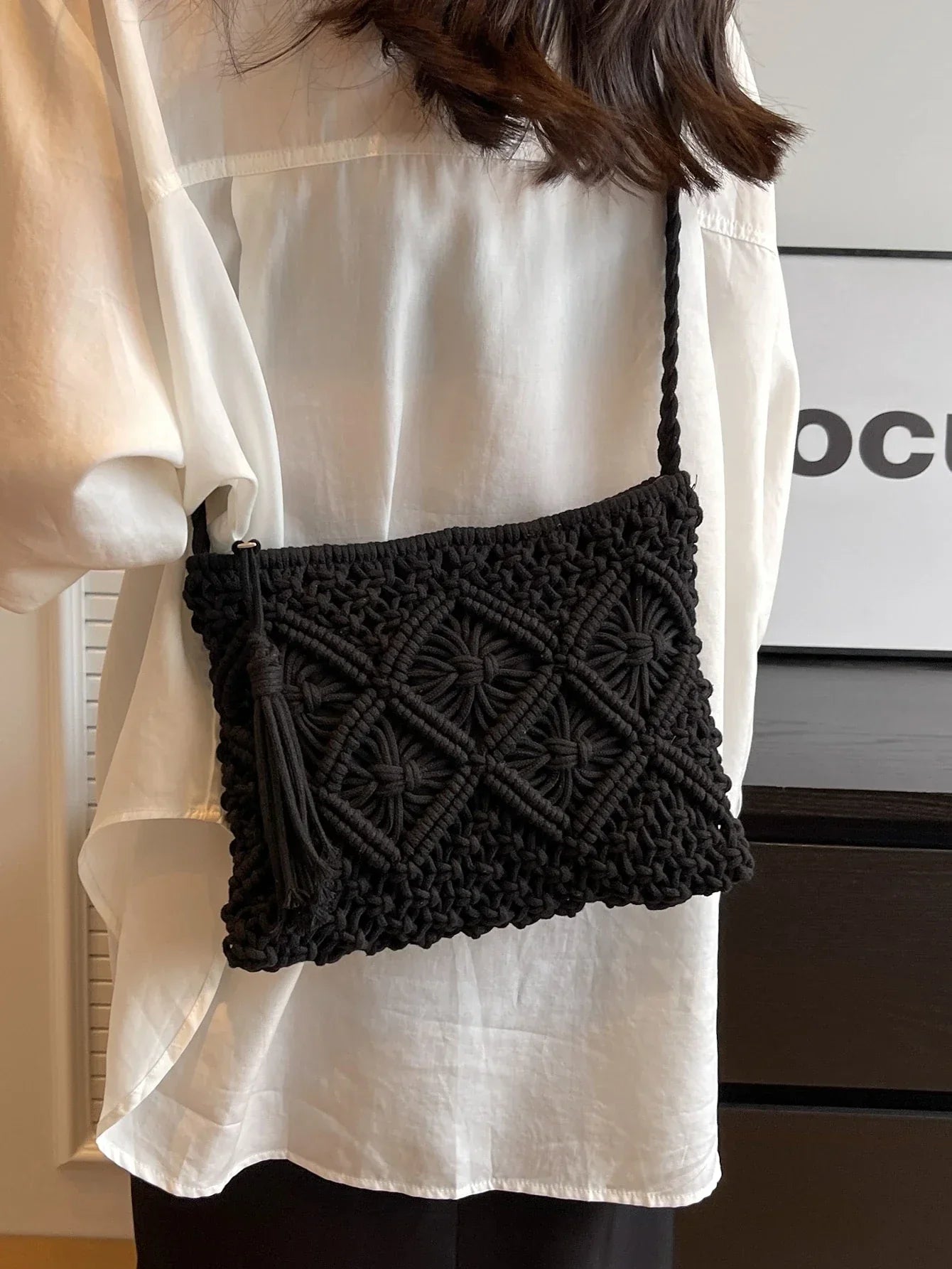 Woven crossbody bag