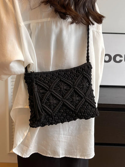Woven crossbody bag