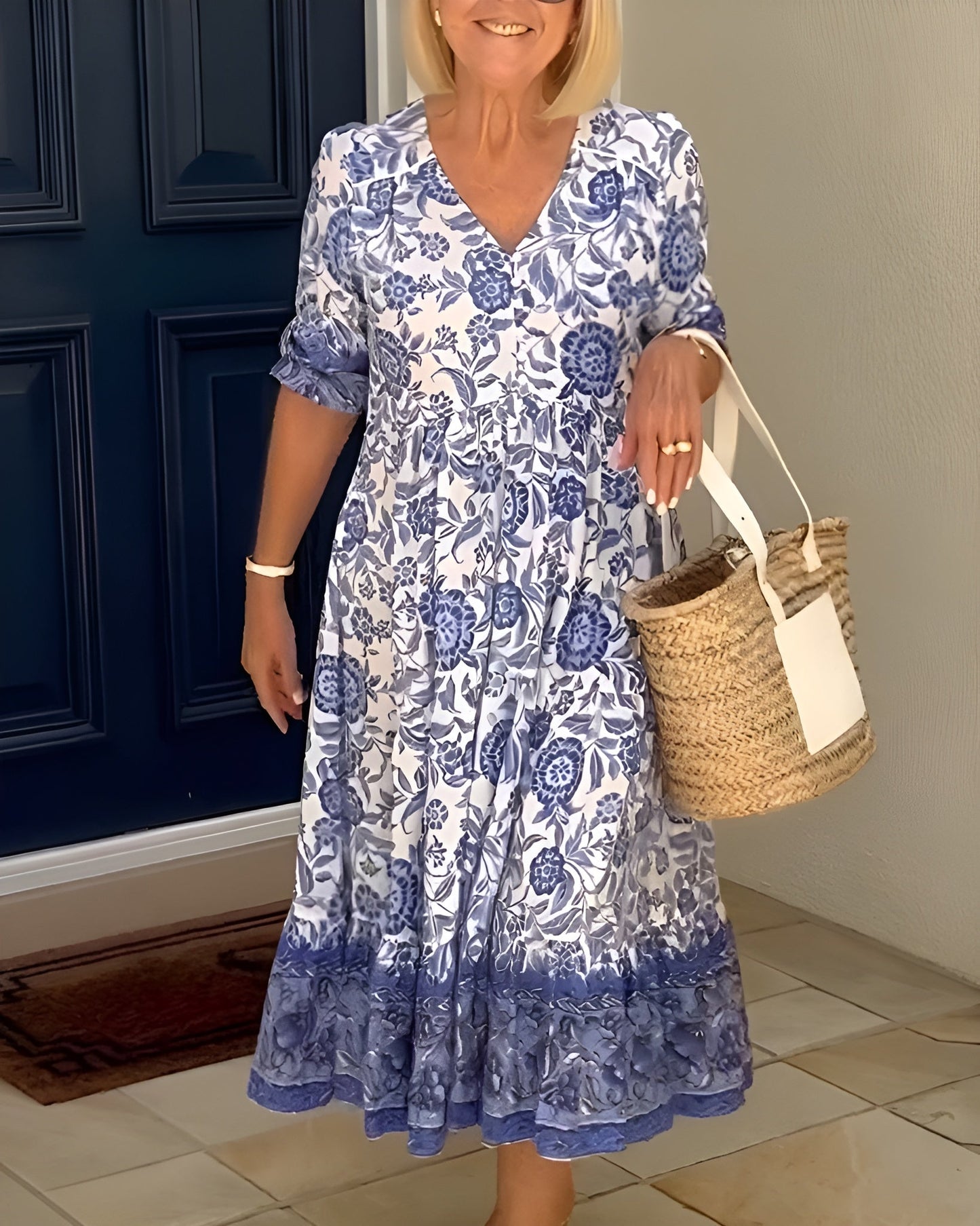 Chantal | Elegant Floral Spring Dress