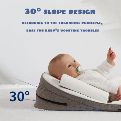 Newborn Bed Wedge Pillow for Side Sleeping – Anti-Roll Reflux Support
