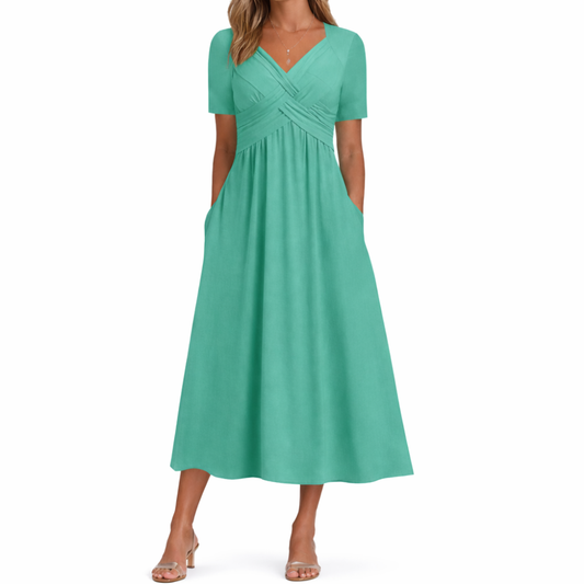 Mirtilla™ V-Ausschnitt Sommerkleid – stilvoll, luftig und vielseitig