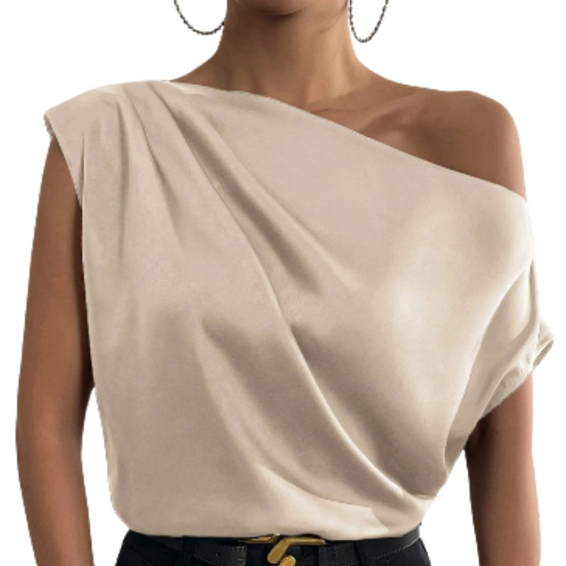 Blouse plissée à épaules dénudées