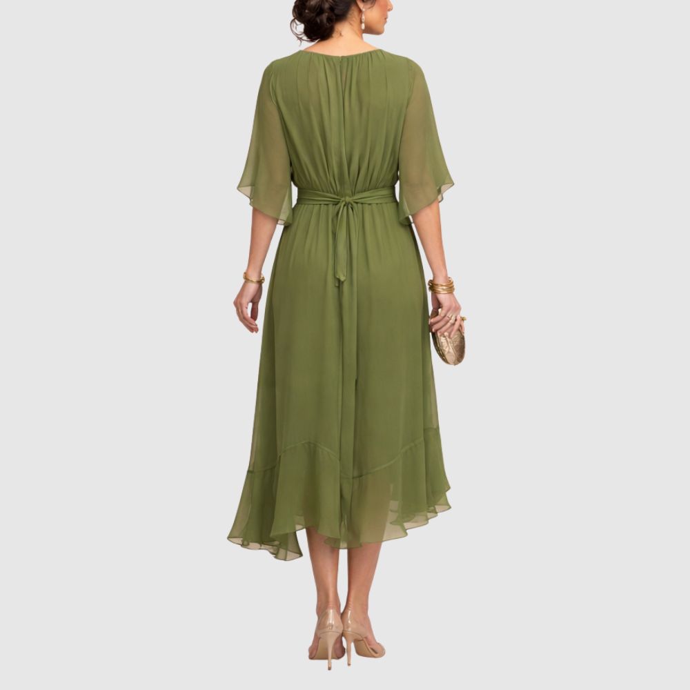 Zoé - Robe portefeuille midi légère