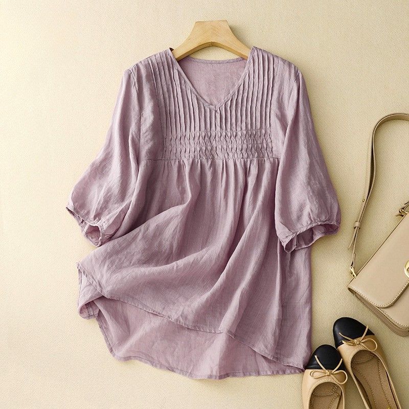 Valencia Cotton-Linen Blouse
