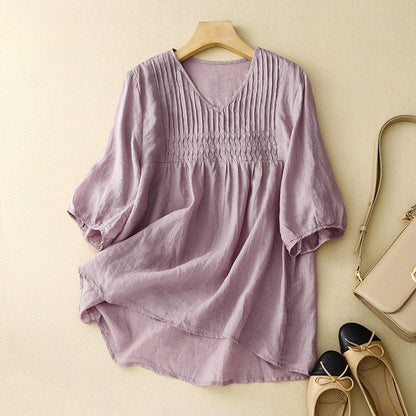 Valencia Cotton-Linen Blouse