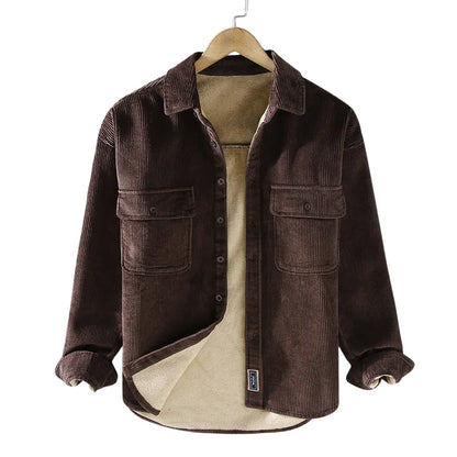 Charles – Casual Corduroy Overhemdjas met Lange Mouwen