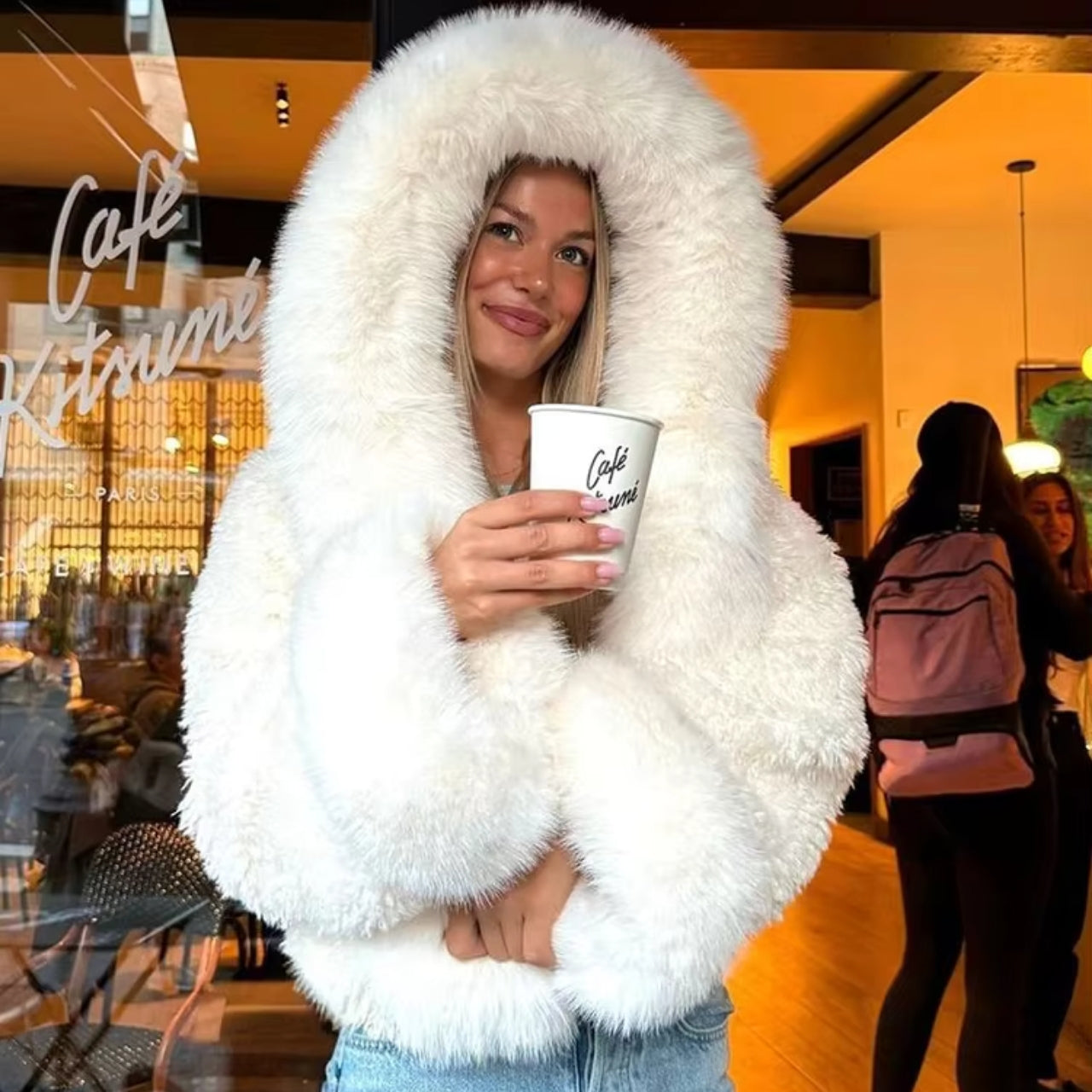 Sienna – Long Sleeve Oversized Hoodie With Faux Fur Lining