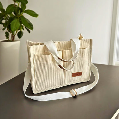 Corduroy Tote Bag (+ Free Travel Bag)