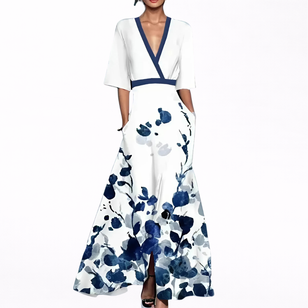 Valentina | Robe maxi élégante à décolleté profond