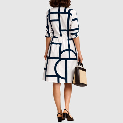 Zoé - Robe chemise avec motif géométrique