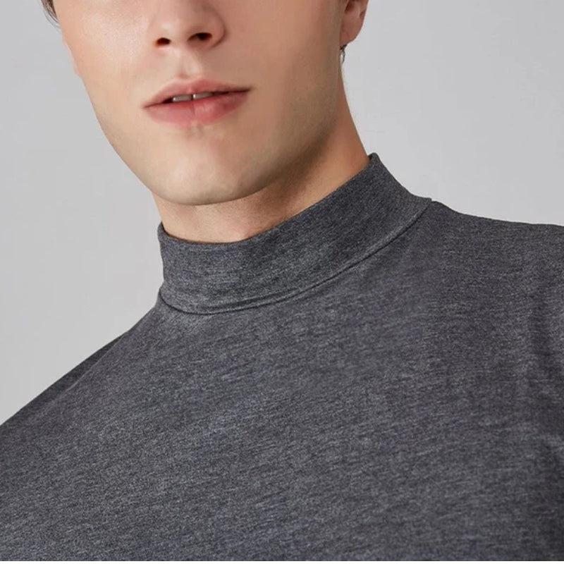Theo - Kortærmet t-shirt med høj hals og slim fit