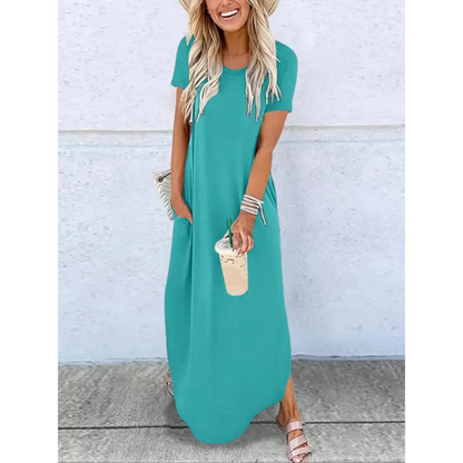 Casual Summer Round Neck Maxi Dress