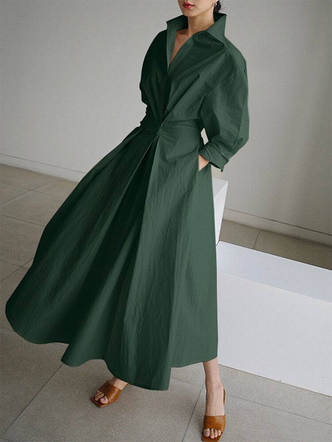 Zara | Women belted koszula Maxi dress