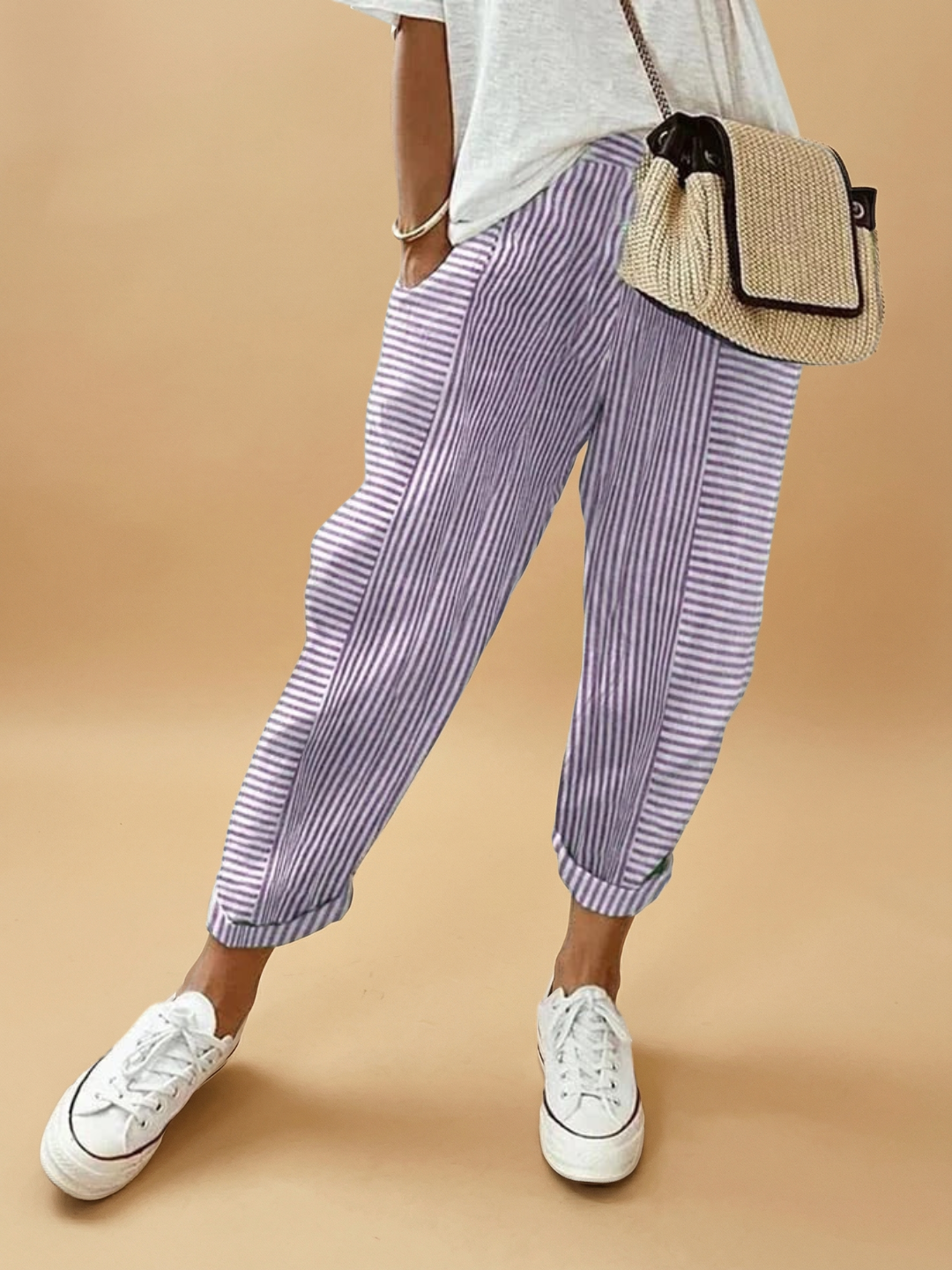 Sepha | Damenhose mit geradem Bein und Streifendesign