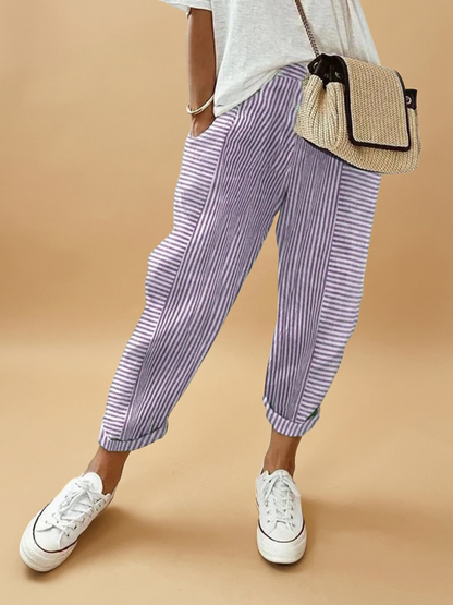 Sepha | Damenhose mit geradem Bein und Streifendesign