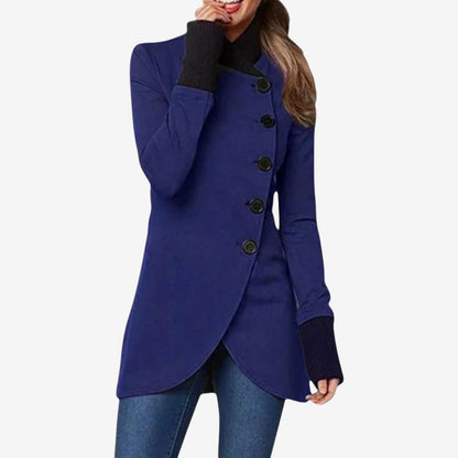 Kairo – Mid-Length Buttoned Coat with Long Sleeves