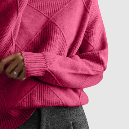 Amelia – Stylový dámský svetr s výrazným vysokým límcem