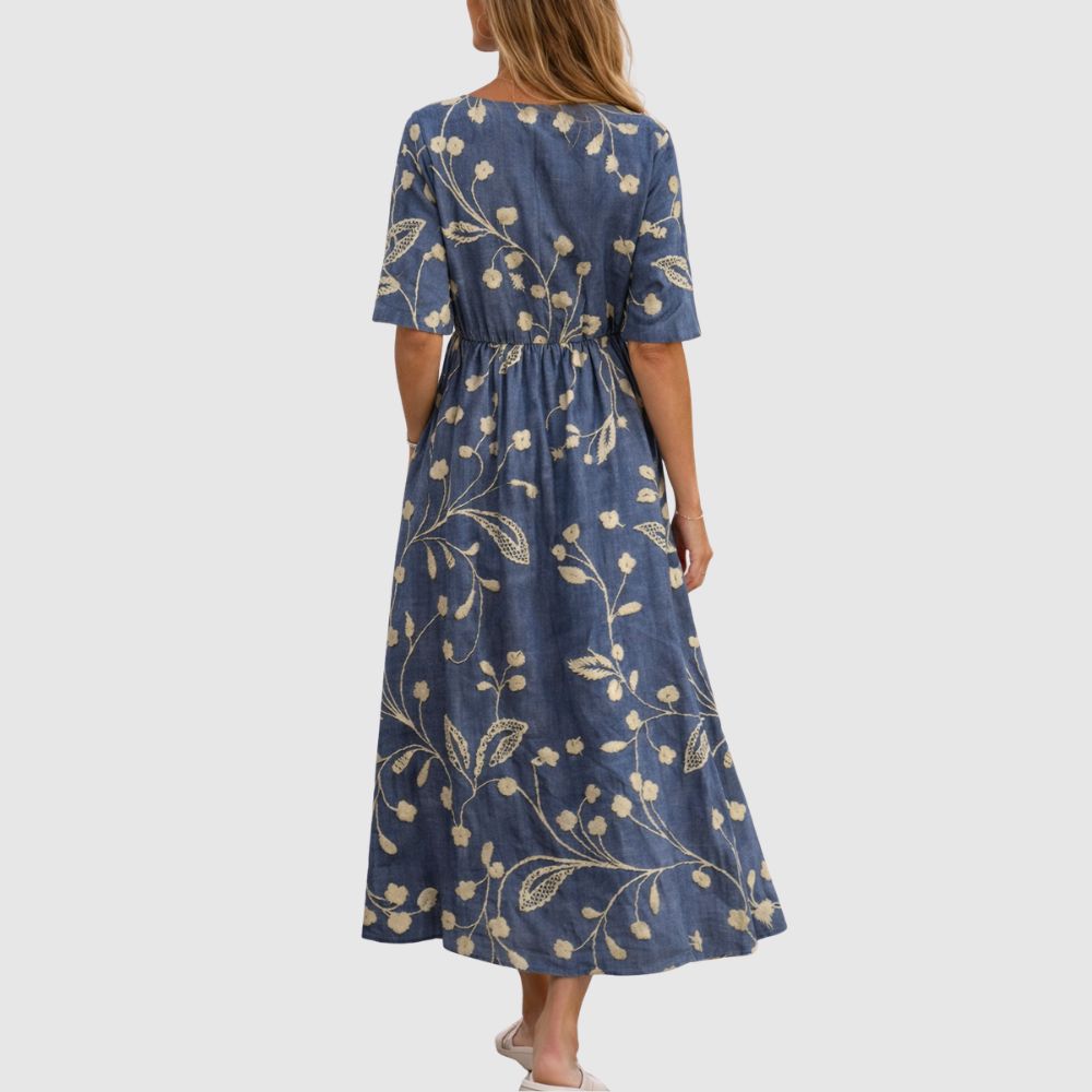 Zoé - Robe boho midi avec imprimé