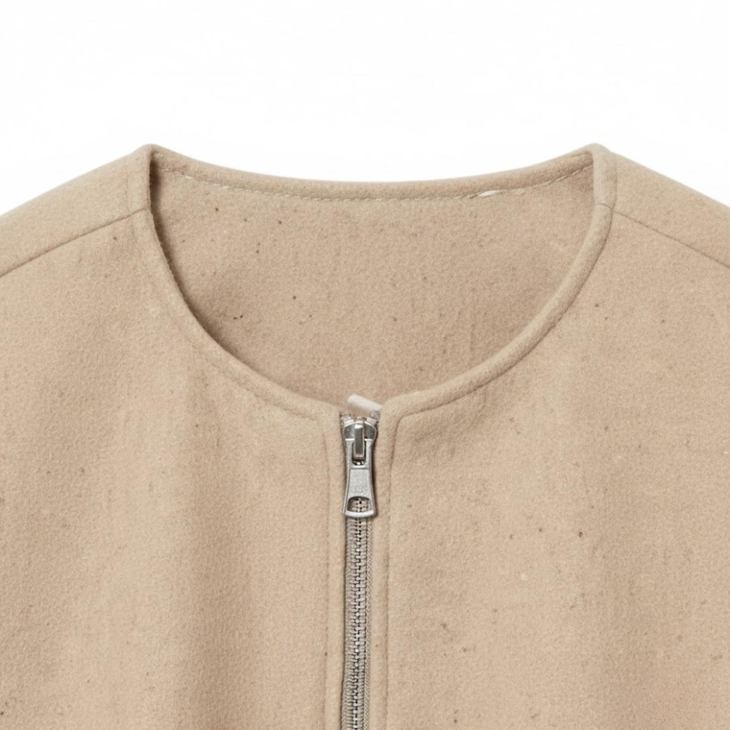 Veste bomber courte pour femme avec fermeture éclair et col rond décontractée