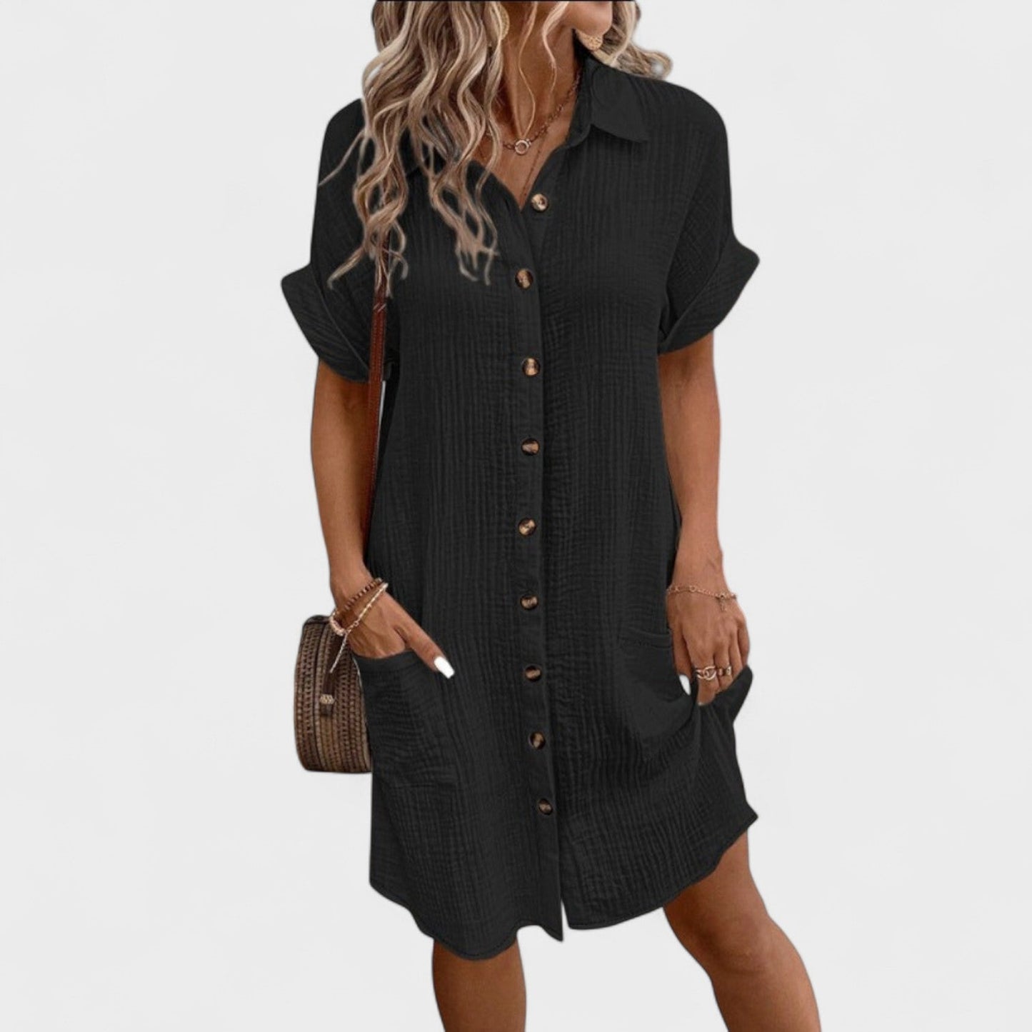 Catarina - Vestido fluido de manga corta