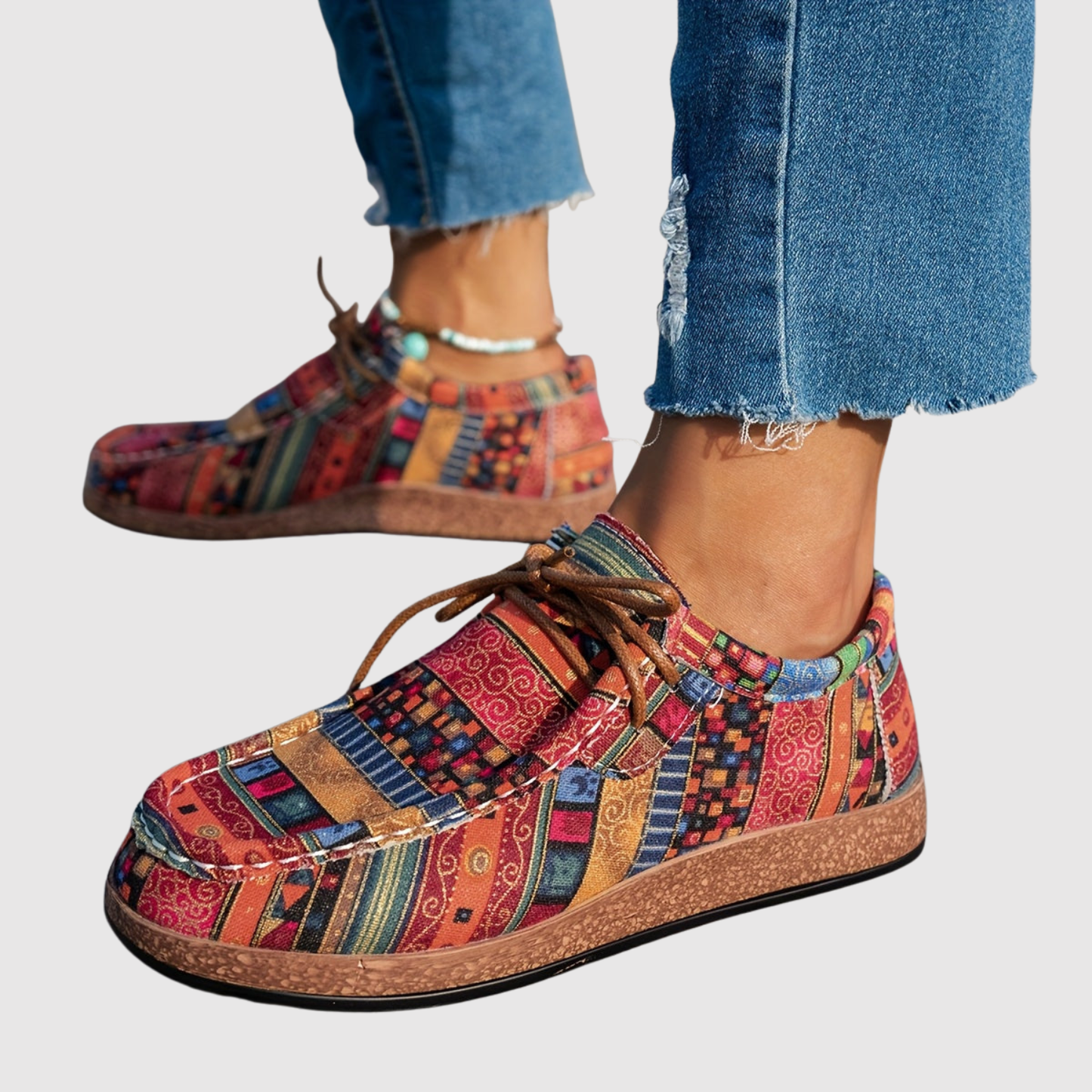 Rita - Boho damskie buty w kwiatowy wzór