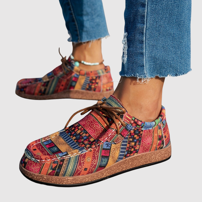 Rita - Boho damskie buty w kwiatowy wzór