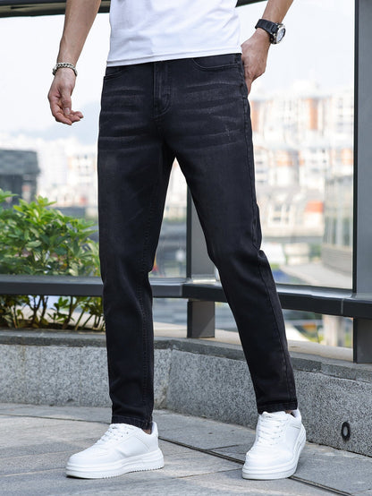 Jeans casual da uomo | Elasticizzati mediamente dal design classico | Pantaloni in denim