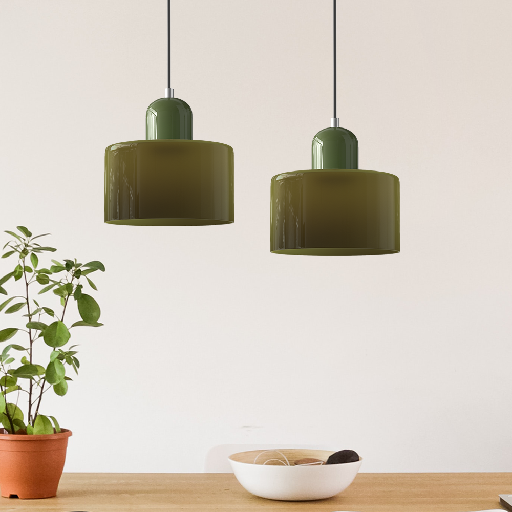 Bauhaus Kugelglas-Pendelleuchte | Zeitloses Design | Glas & Metall | E27 Fassung