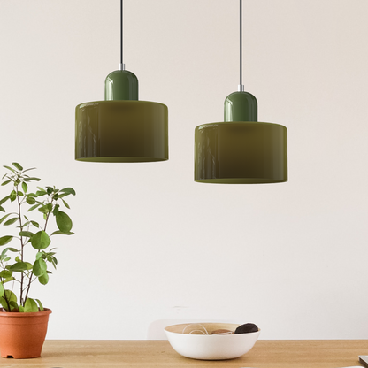 Bauhaus Kugelglas-Pendelleuchte | Zeitloses Design | Glas & Metall | E27 Fassung