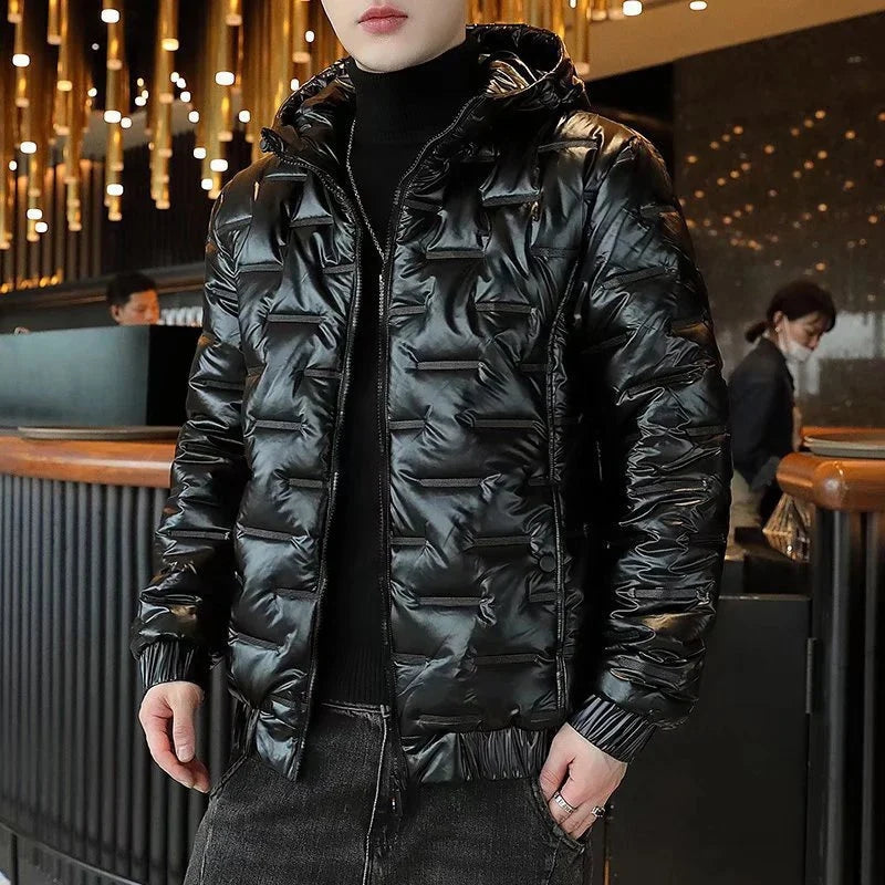 Doudoune à capuche homme zippée