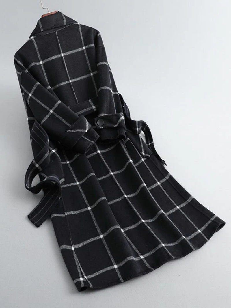 Renora™ | Elegant Checked Wool Coat