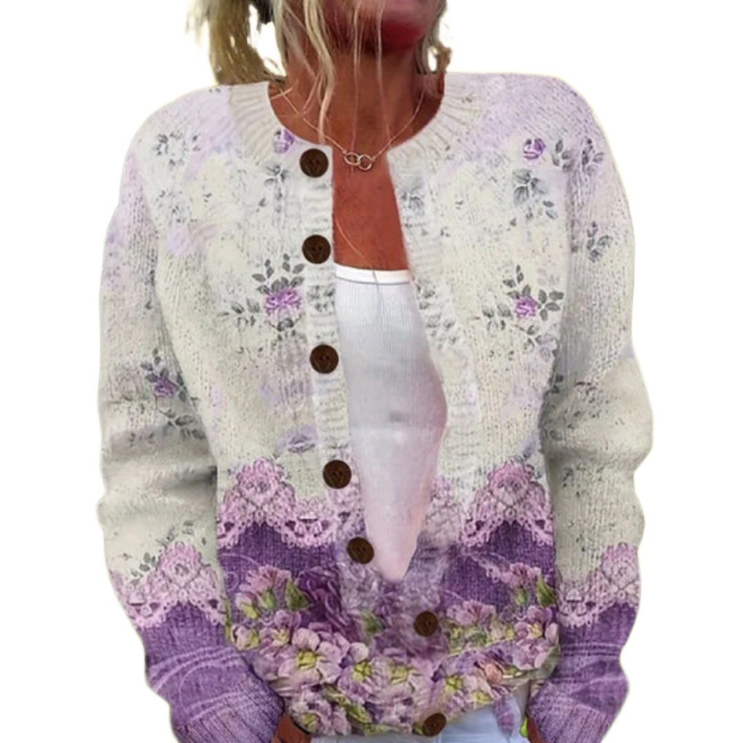 Sarah - Vintage Lente Vest s květinovým potiskem
