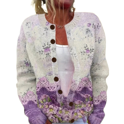 Sarah - Vintage Lente Vest s květinovým potiskem