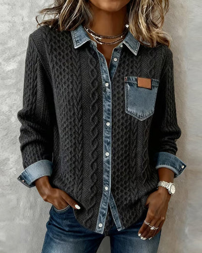 Duval Paris™ | Chemise maille contrastée