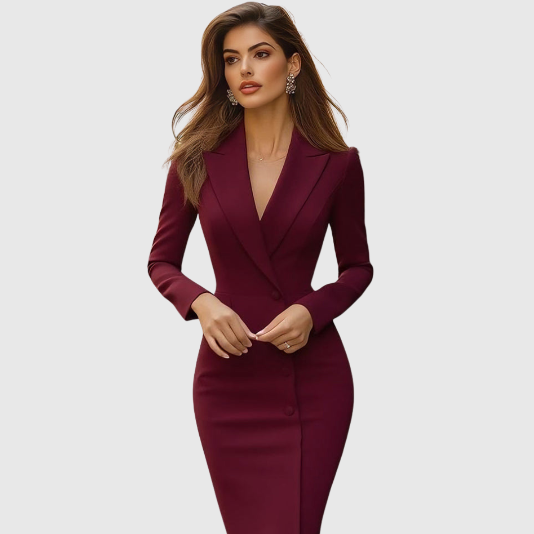Tailliertes Midi-Kleid für Damen