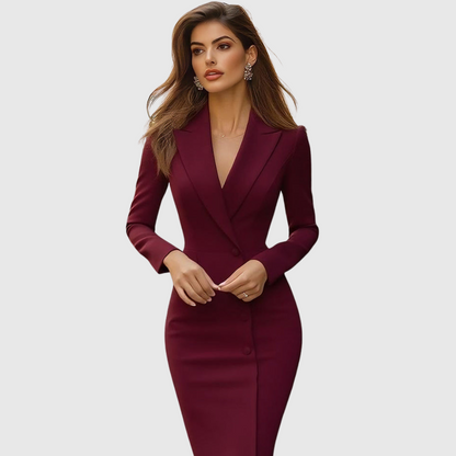 Tailliertes Midi-Kleid für Damen