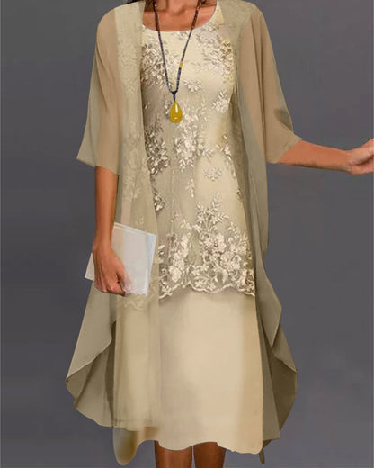 Zweiteiliges Chiffonkleid – elegantes Set