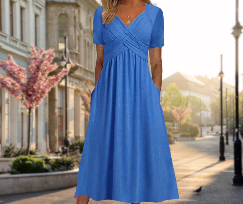 Leyla | Abito midi elegante con effetto valorizzante