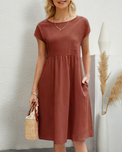 Léonie - Robe ample à encolure ronde