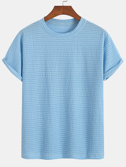Relax Fit Striped Textured T-Shirt