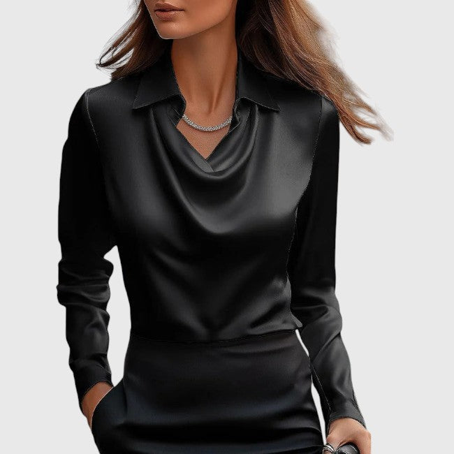 Elowen | Satin Draped Blouse