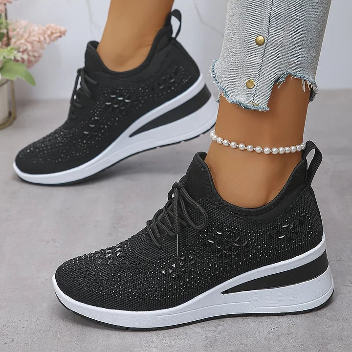 Sneakers Ortopediche Donna con Supporto Arco Plantare e Strass – Comode e Leggere