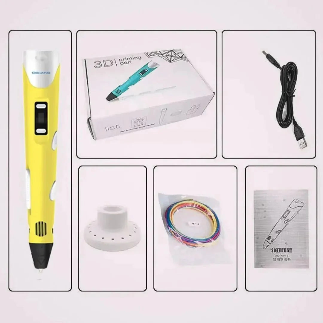 3D Pen Voor Kinderen | PLA Filament Instelbare Temperatuur Met 3m USB Kabel | 8+ Jaar - KidsKorner