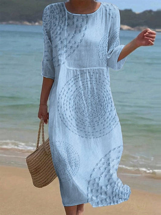 Embroidered casual dress for women.