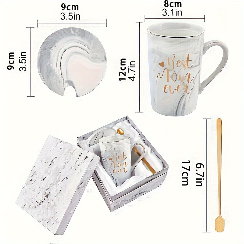 Moederdagcadeau | Marmeren Mokset met Gouden Opdruk – Het Perfecte Moederdagcadeau