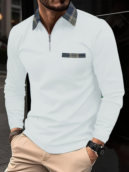 Emeric – Long Sleeve Polo Shirt with Zip Collar