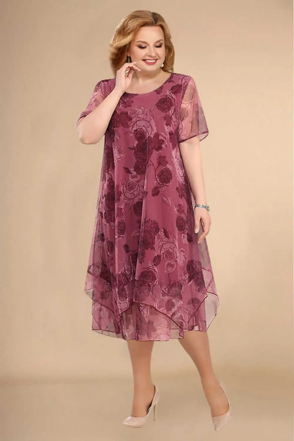 Mhira | Blüten-Chiffonkleid