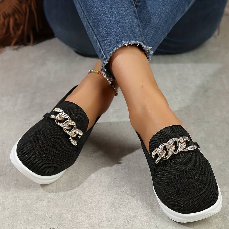 Brianna - Elegante Kettenträger Orthopädische Mesh-Ballerinas