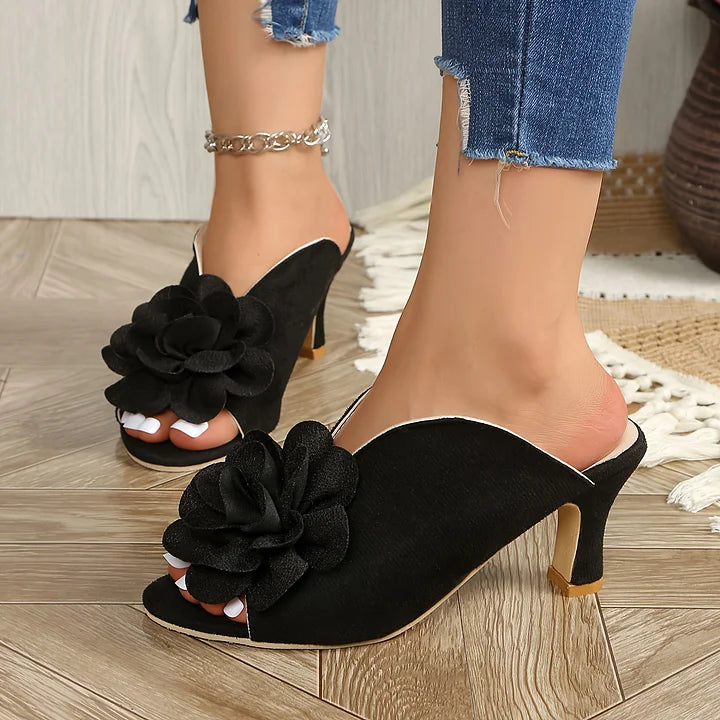 Methmi - Modischer Slip-On Mit Blumenmuster Und Hohem Absatz